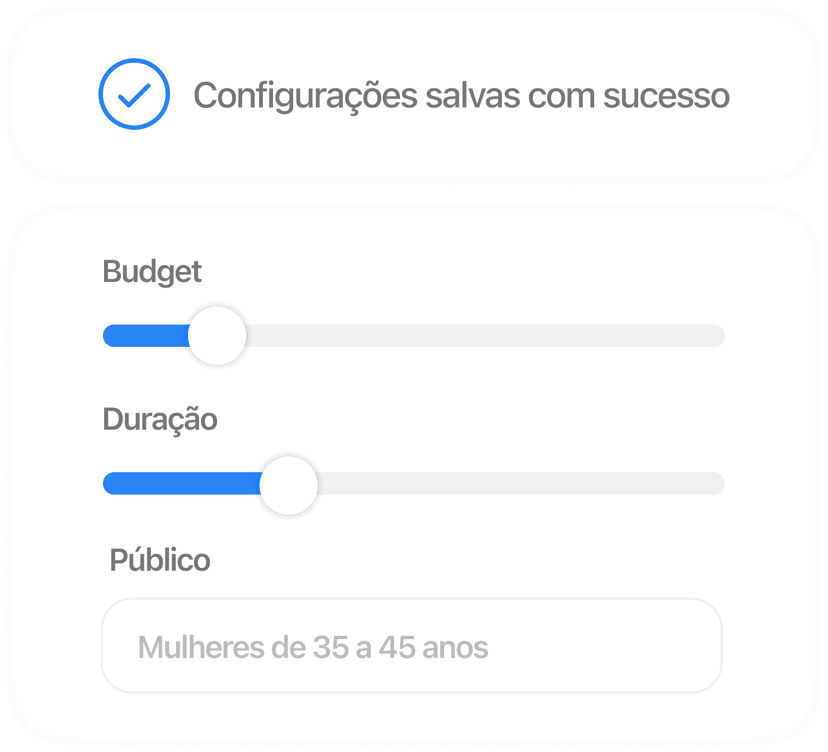 Crie a sua campanha.
